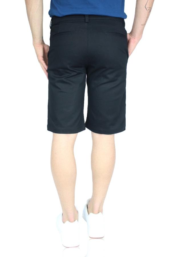 Bermuda Color Negro Slim Fit Stretch De Algodón Para Caballero 